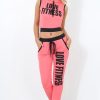 Clothing Rebellious Fashion | Borro Coral Two Piece Activewear Set