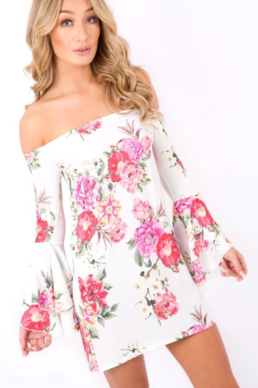 Clothing Rebellious Fashion | Off Shoulder Flower Dress - Mitsie