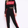 Clothing Rebellious Fashion | Black Vogue Slogan Tracksuit - Neyla