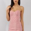 Clothing Rebellious Fashion | Pink Bandage Bandeau Mini Dress - Cherise