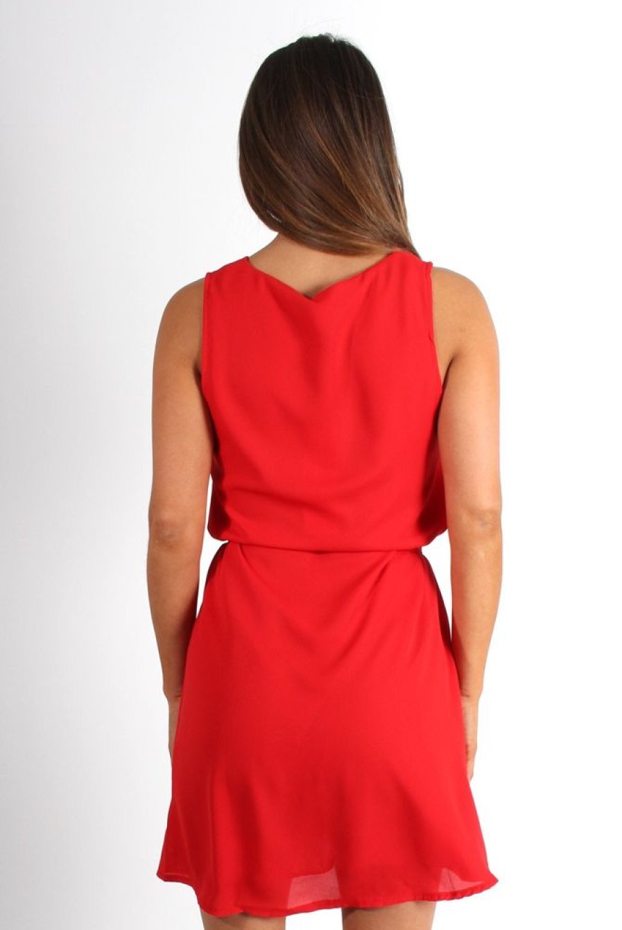 Clothing Rebellious Fashion | Hillary Red V Front Shift Dress