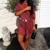 Clothing Rebellious Fashion | Red Leopard Print Oversized Shift Dress - Dayle