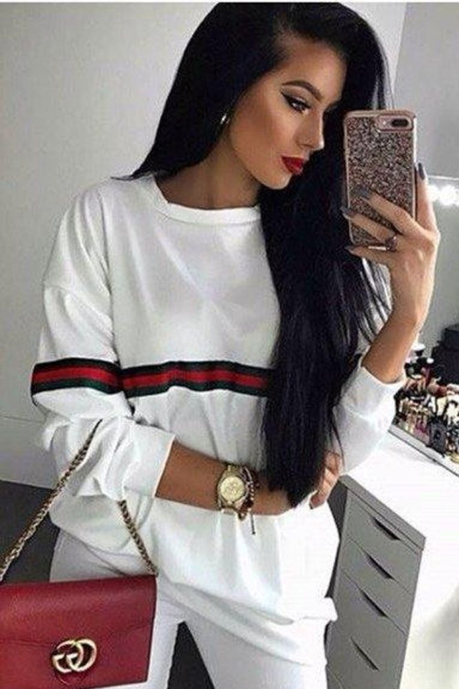 Clothing Rebellious Fashion | White Stripe Jumper Dress - Finley