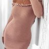 Clothing Rebellious Fashion | Pink Knit Bardot Midi Dress - Brianna