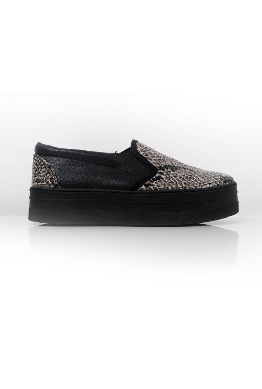 Clothing Rebellious Fashion | Becca Black Snakeskin Platform Pump