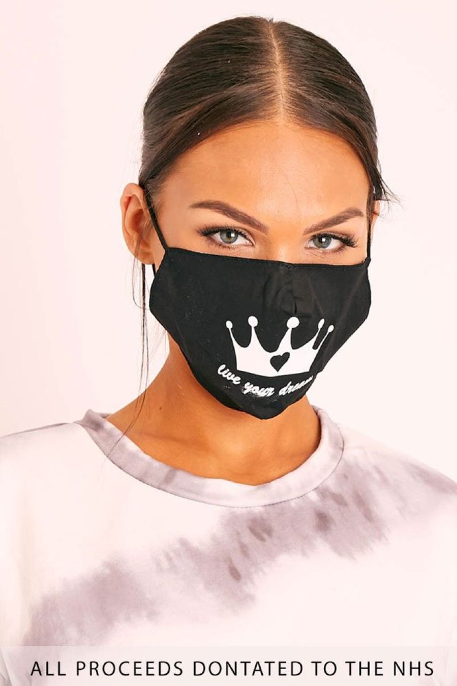 Accessories Rebellious Fashion | Black Live Your Dream Slogan Face Mask - Aalani