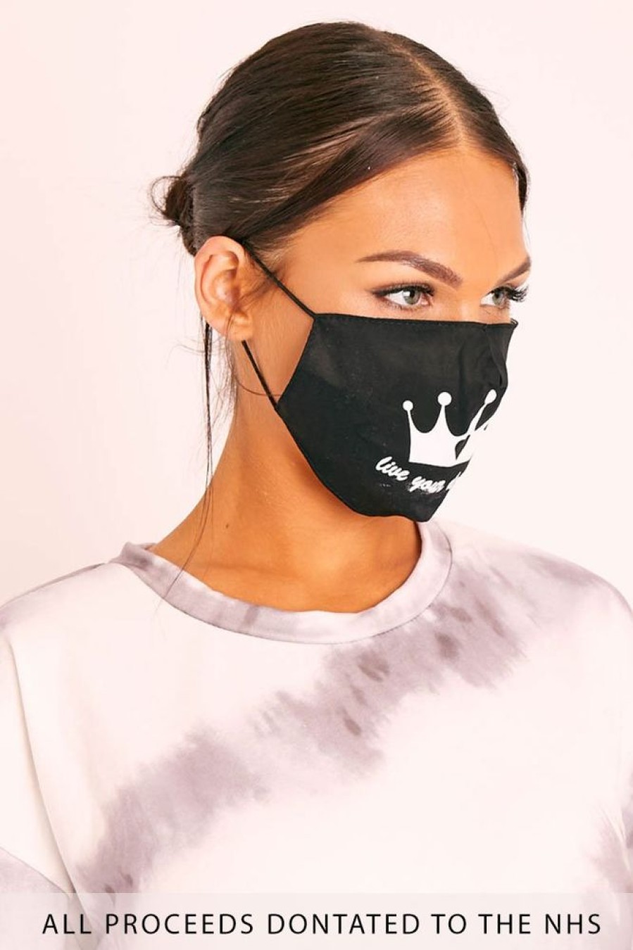 Accessories Rebellious Fashion | Black Live Your Dream Slogan Face Mask - Aalani