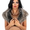 Clothing Rebellious Fashion | Fiona Grey Faux Fur Collar