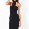 Clothing Rebellious Fashion | Black Choker Bandeau Mesh Dress - Alva