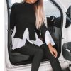 Clothing Rebellious Fashion | Black Ribbed Flared Shirt And Leggings Co-Ord - Aafiya