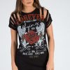 Clothing Rebellious Fashion | Black Forever Flying High Distressed T-Shirt Dress - Reiley