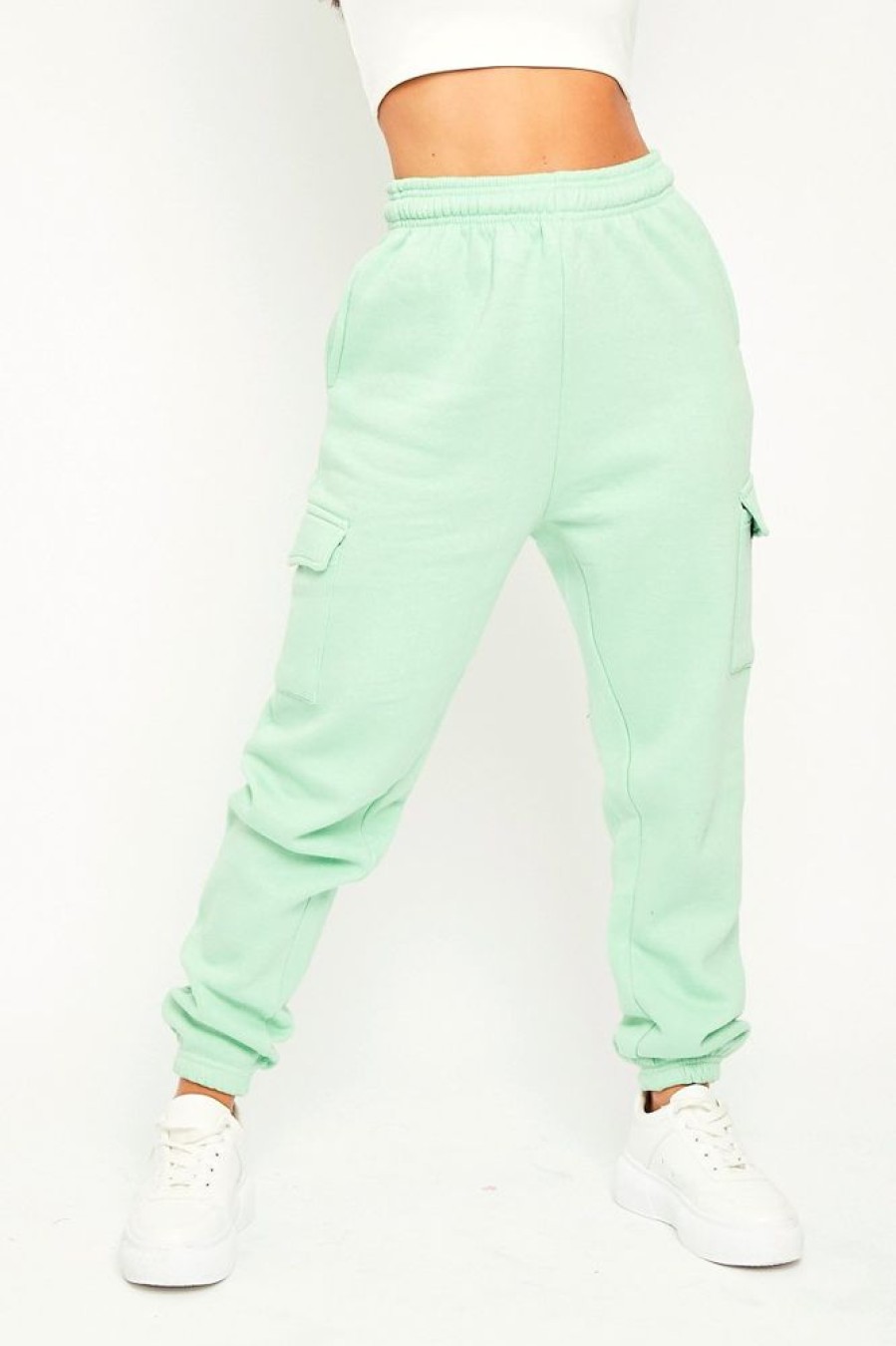 Clothing Rebellious Fashion | Mint Side Cargo Pocket Joggers - Chantel