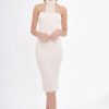 Clothing Rebellious Fashion | Nude Mesh Panel Midi Dress - Layla