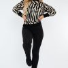 Clothing Rebellious Fashion | Beige Zebra Print Jumper - Tylin