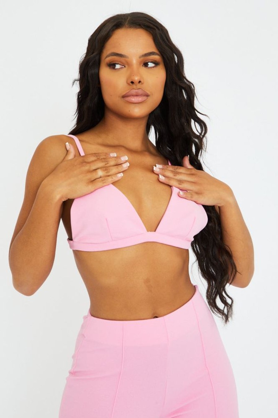 Clothing Rebellious Fashion | Pink Triangle Cup Bralette - Jordan