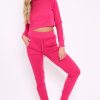 Clothing Rebellious Fashion | Fuchsia Tracksuit With White Side Stripe - Kady