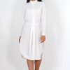 Clothing Rebellious Fashion | Cori White Split Shirt Dress