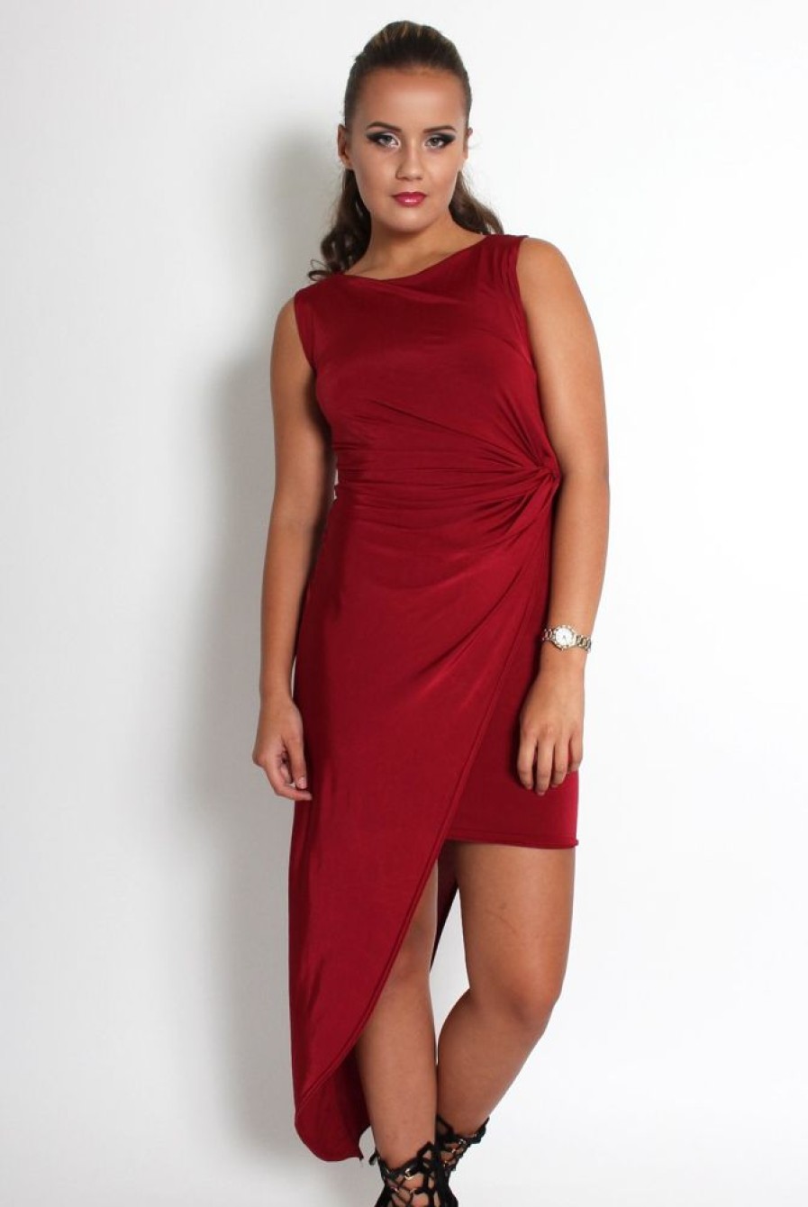 Clothing Rebellious Fashion | Marla Wine Asymmetric Dress