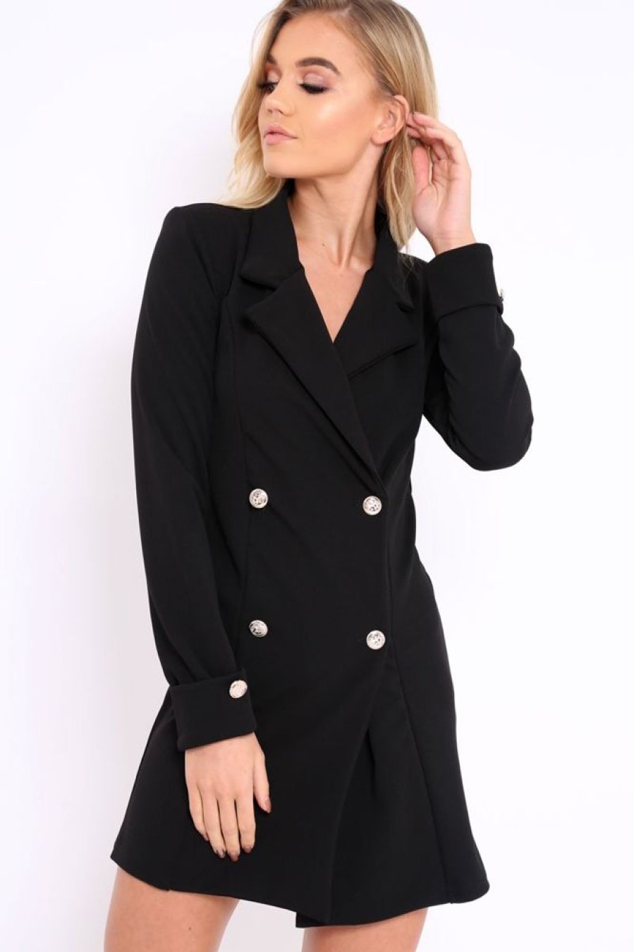 Clothing Rebellious Fashion | Black Blazer Dress - Maura