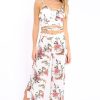 Clothing Rebellious Fashion | White Floral Cullotes - Destini