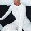 Clothing Rebellious Fashion | Cream Cable Knit Sweater And Leggings Loungewear Co-Ord - Ionia