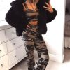 Clothing Rebellious Fashion | Camo Print Crop Top And Trousers Co-Ord Set - Kimmy