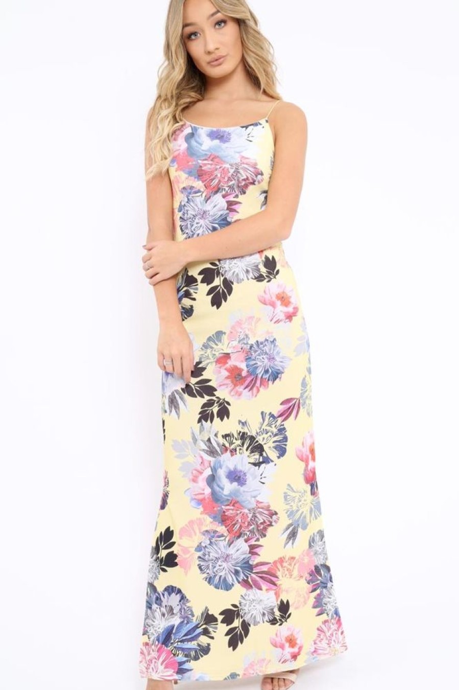 Clothing Rebellious Fashion | Yellow Floral Print Maxi Dress - Karin