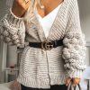 Clothing Rebellious Fashion | Beige Chunky Knit Oversized Cardigan - Eaden