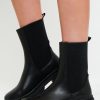 Shoes Rebellious Fashion | Black Faux Leather Ankle High Biker Boots - Alija