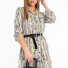 Clothing Rebellious Fashion | Lime Green Snake Print Oversized Shirt Dress - Joselynn