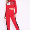 Clothing Rebellious Fashion | Red And Black Usa Side Stripe Tracksuit - Simmy