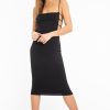 Clothing Rebellious Fashion | Black Straight Leg Cut-Out Side Midi Dress - Seraphine