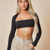 Clothing Rebellious Fashion | Black Rib Knit Cut Out Cropped Top - Izumi