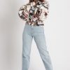 Clothing Rebellious Fashion | Brown Marble Print Puff Shoulder Jacket - Keaton