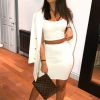 Clothing Rebellious Fashion | White Cami Crop Top And Mini Skirt Co-Ord - Riely