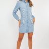 Clothing Rebellious Fashion | Blue Corset Lace Front Denim Mini Dress - Galya