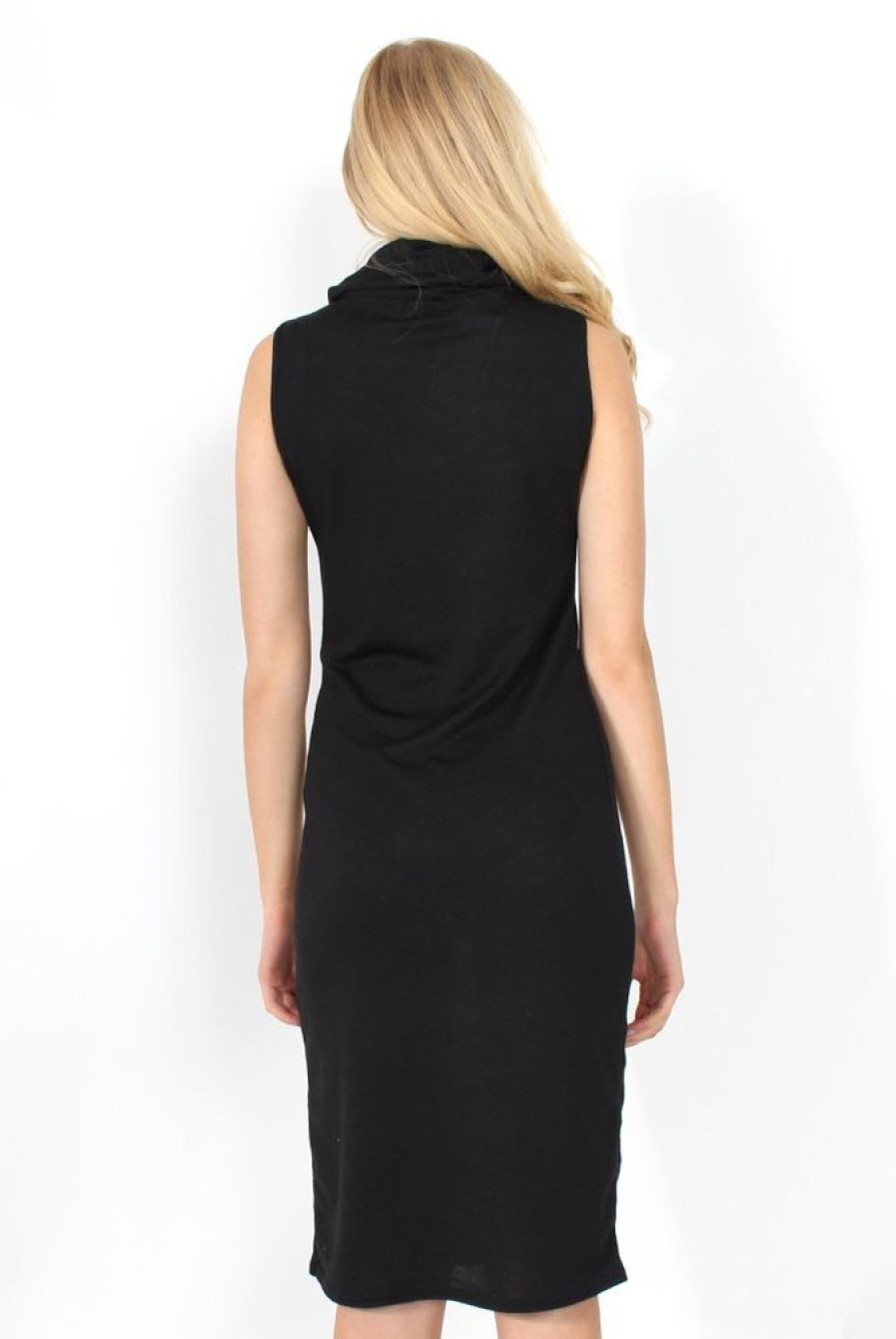 Clothing Rebellious Fashion | Janet Black Cowl Neck Dress