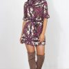 Clothing Rebellious Fashion | Elyse Pink Paisley Print Shirt Dress