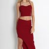 Clothing Rebellious Fashion | Lilly Wine Asymmetric Two Piece