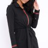 Clothing Rebellious Fashion | Black Stripe Shirt Dress - Idella