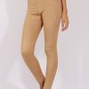 Clothing Rebellious Fashion | Gold Metallic Ribbed High Waisted Leggings - Yasmin