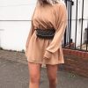 Clothing Rebellious Fashion | Camel Oversized Jumper Dress - Oaklee