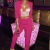 Clothing Rebellious Fashion | Pink Blazer And Trousers Co-Ord - Rossie