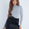 Clothing Rebellious Fashion | Black Paperbag Waist Faux Leather Mini Skirt - Lexine