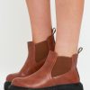 Shoes Rebellious Fashion | Tan Faux Leather Ankle High Chunky Sole Boots - Tanna