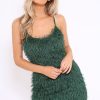 Clothing Rebellious Fashion | Green Shimmery Shaggy Dress - Sophie