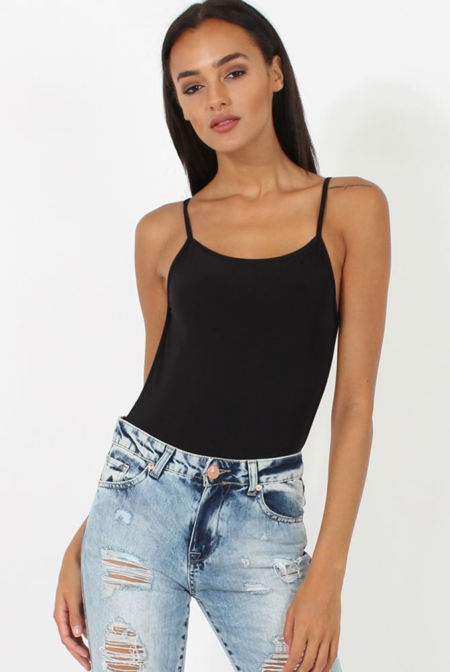 Clothing Rebellious Fashion | Black Open Back Bodysuit - Aniyah