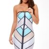 Clothing Rebellious Fashion | Blue And Grey Contrast Bandage Dress - Meg