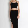 Clothing Rebellious Fashion | Lilly Black Asymmetric Two Piece