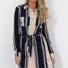 Clothing Rebellious Fashion | Minnie Navy Striped Shirt Dress